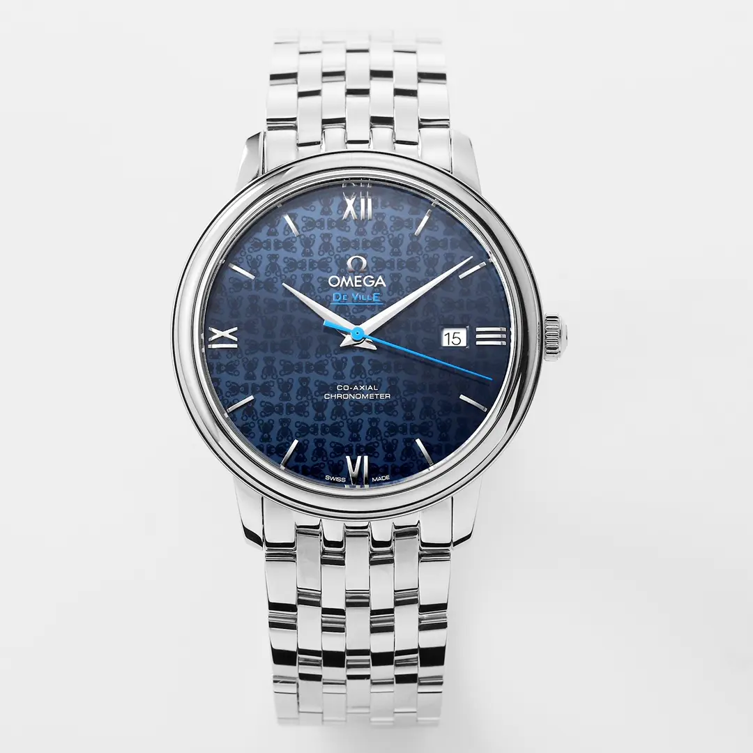 ZF Factory OMEGA De Ville 424.10.40.20.03.003 Blue Steel VSF Watch SoftTouch 464